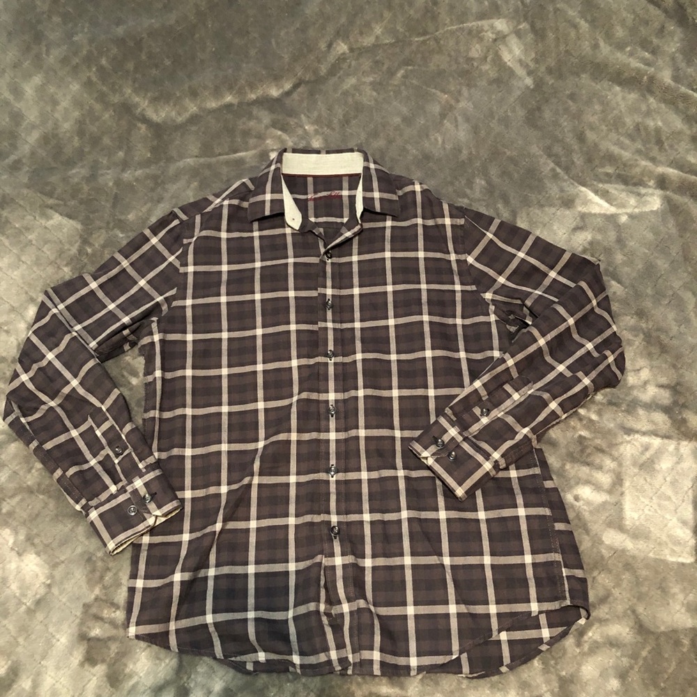 Tasso Elba Plaid Dress Shirt Men’s Large